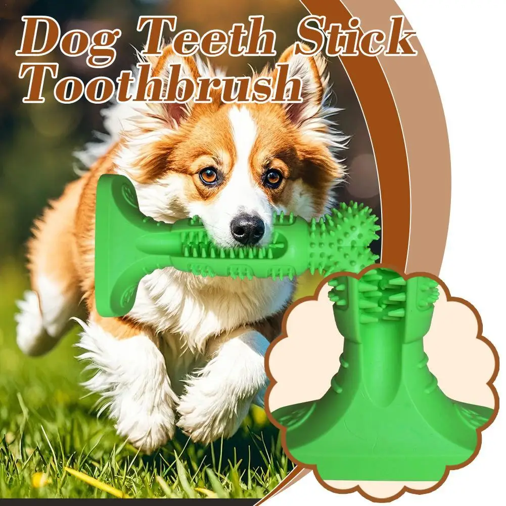 Rubber Dog Chew Toy Teeth Cleaning Pet Toothbrush Stick Toys for Elasticity Soft Pet Tooth Cleaning