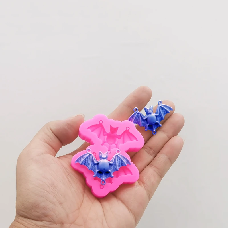 bat Keychain Pendants Silicone Mould DIY kawaii Crystal Epoxy Resin Crafts Jewelry Polymer Clay moulds bat fondant mold silicone