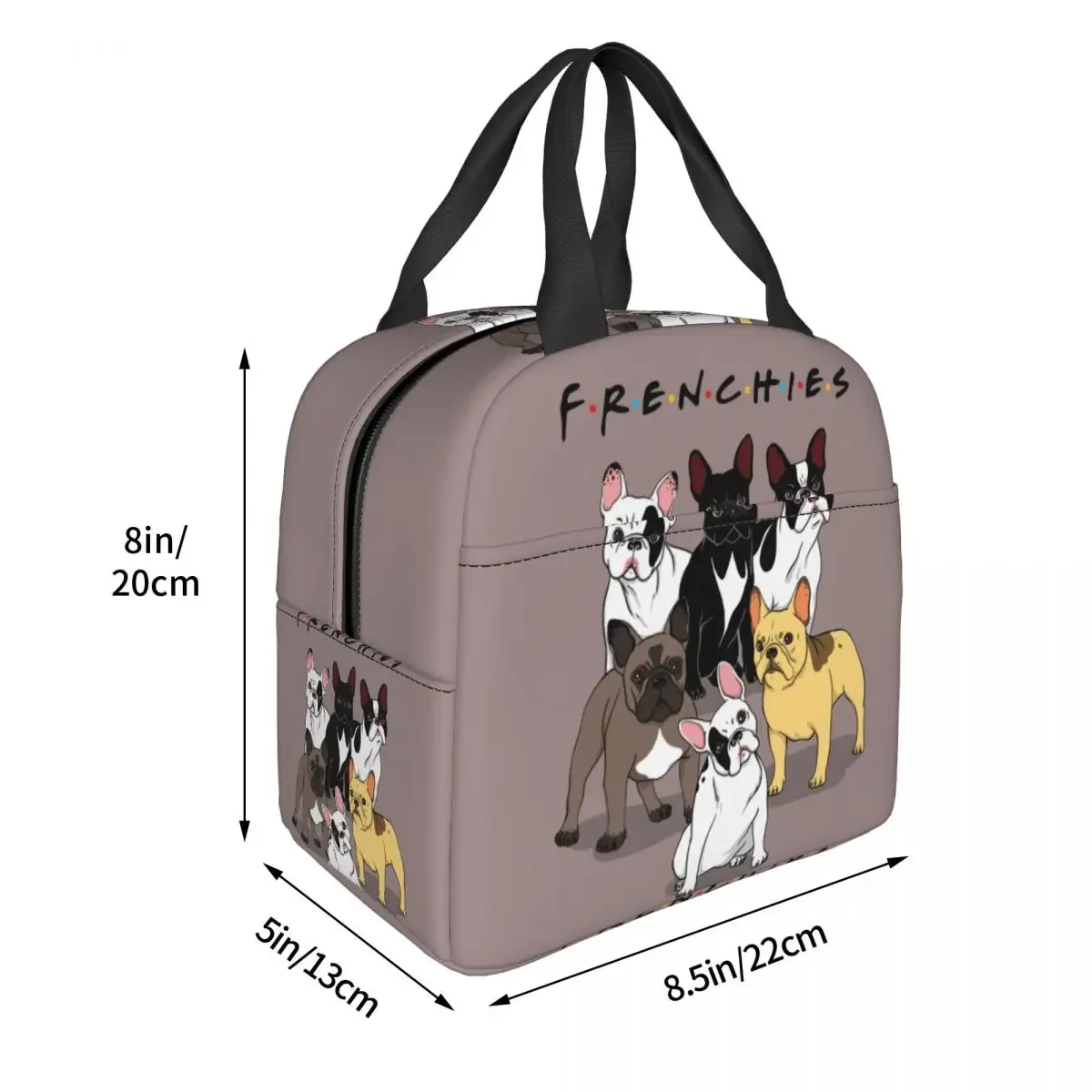 Divertenti francesi Bulldog francese Lunch Bag per le donne Resuable Thermal Insulated Lunch Tote Box per bambini scuola bambini sacchetti di cibo