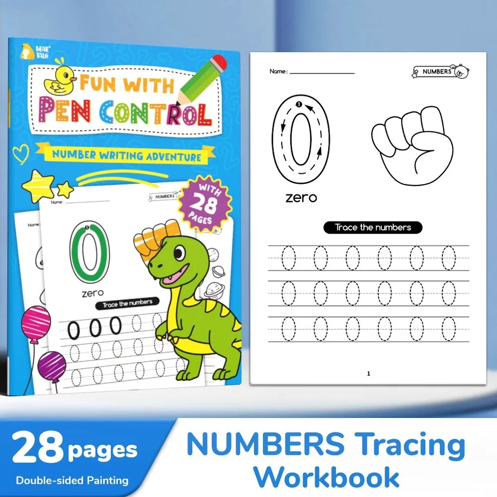 

Preschool Pen Control Practice Book for Kids Numbers Tracing Workbook Early Learning English Book