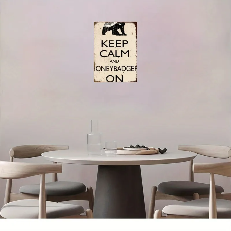 Honey Badger Vintage Metal Wall Art Signage 8x12 Inch Durable Iron Home Decor Perfect for Any Occasion