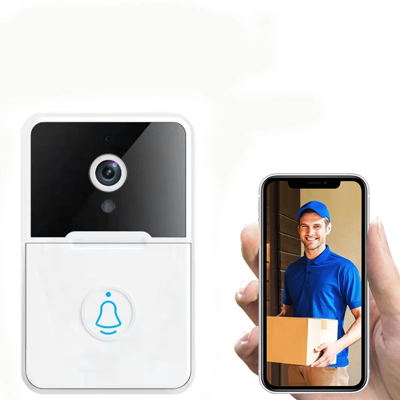 AAA Battery Power Cloud Storage Wireless WIFI Doorbell With Chime Visual Door Phone  Intercom Peephole Viewer