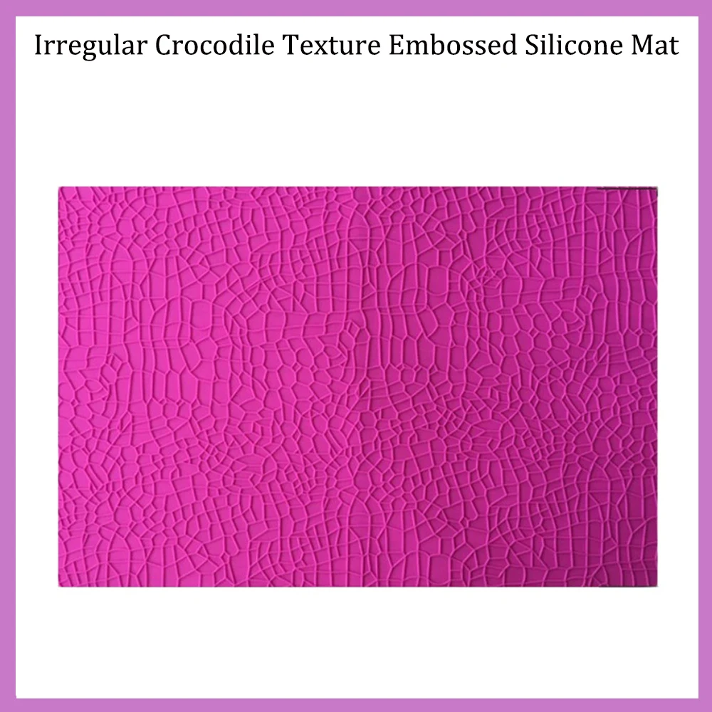 Irregular Crocodile Alligator Texture Embossed Silicone Mat Fondant Cake Silicone Lace Mold For Baking Cake Decoration