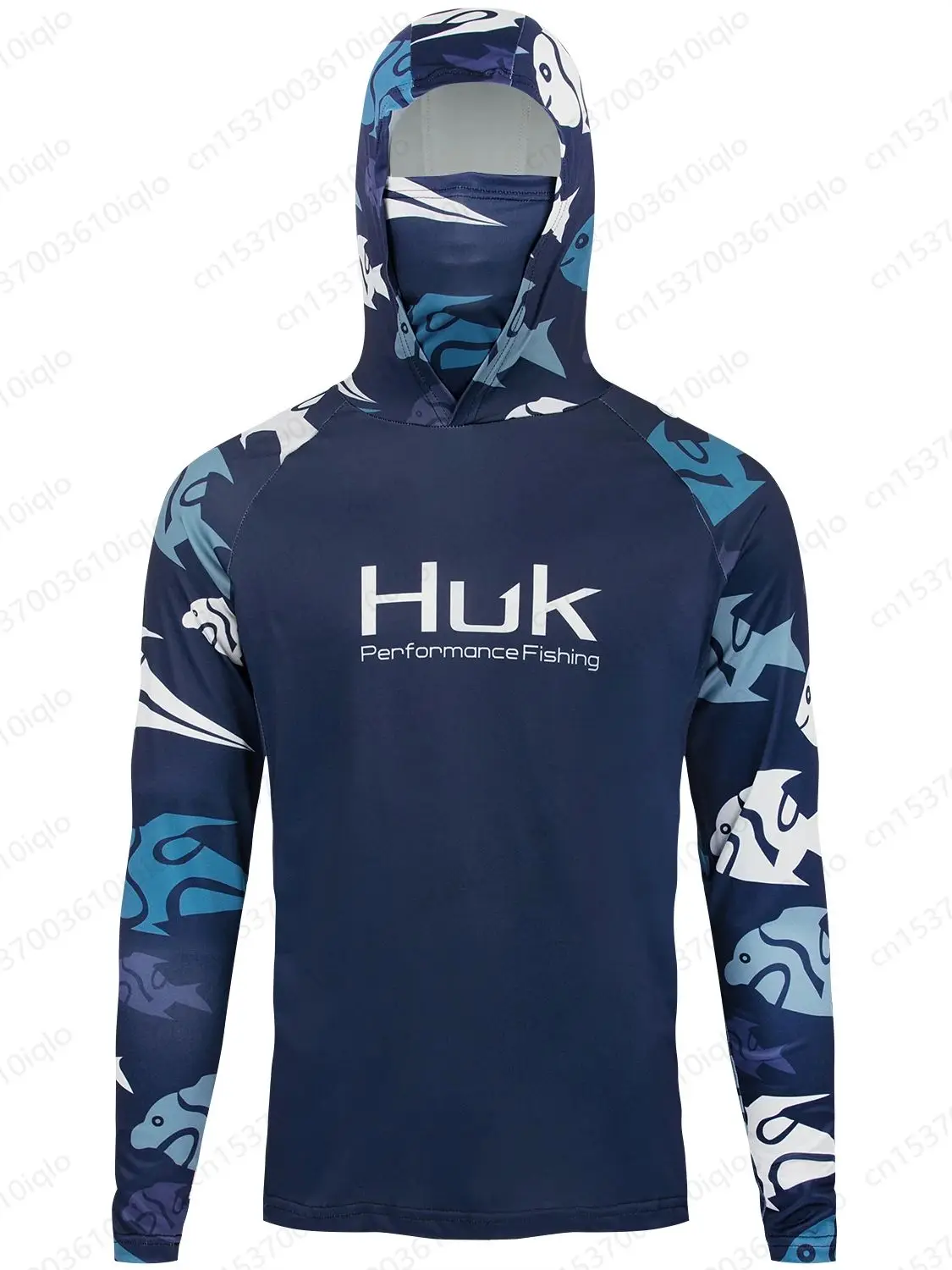 HUK UPF 50 + manches longues à capuche couverture faciale chemises de pêche sweats à séchage rapide respirant Protection UV hommes maillots de pêche