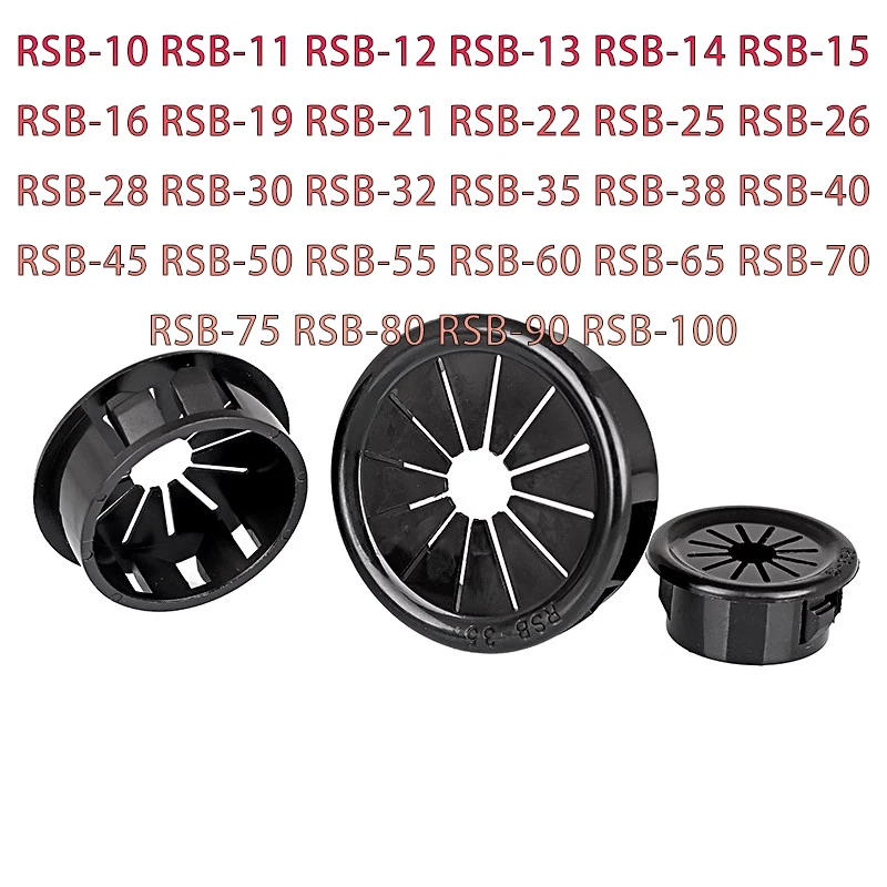 RSB 10-100mm Plastic Cable Hole Cover Furniture Dust Plug Buckle Office Computer Table Grommet Wire Passing Line Outlet Rings