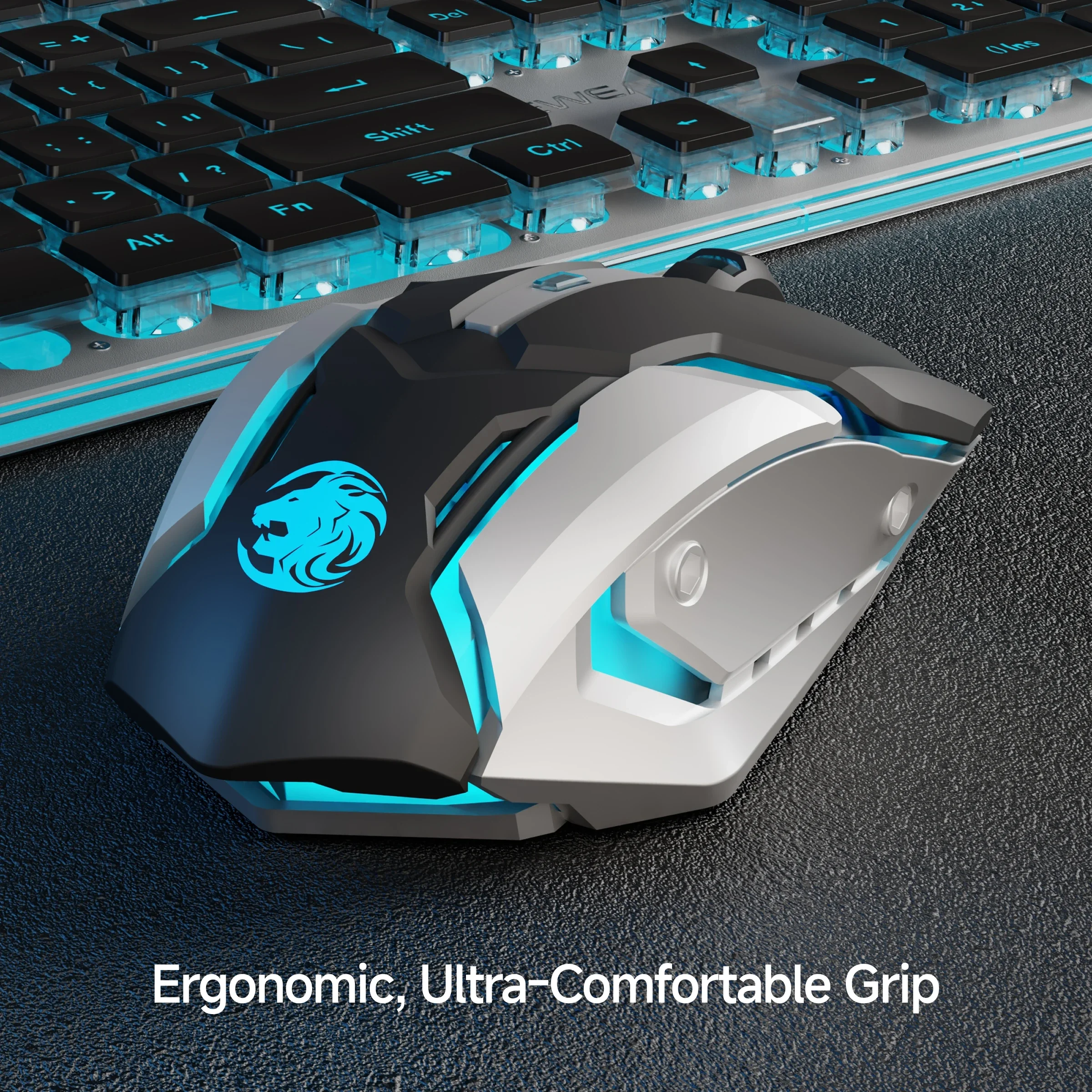 EWEADN G305 Wireless Mouse 2.4G Bluetooth Dual-Mode Mute Gaming Mouse USB Rechargeable Ergonomic Silent Office Mouse for Gamer