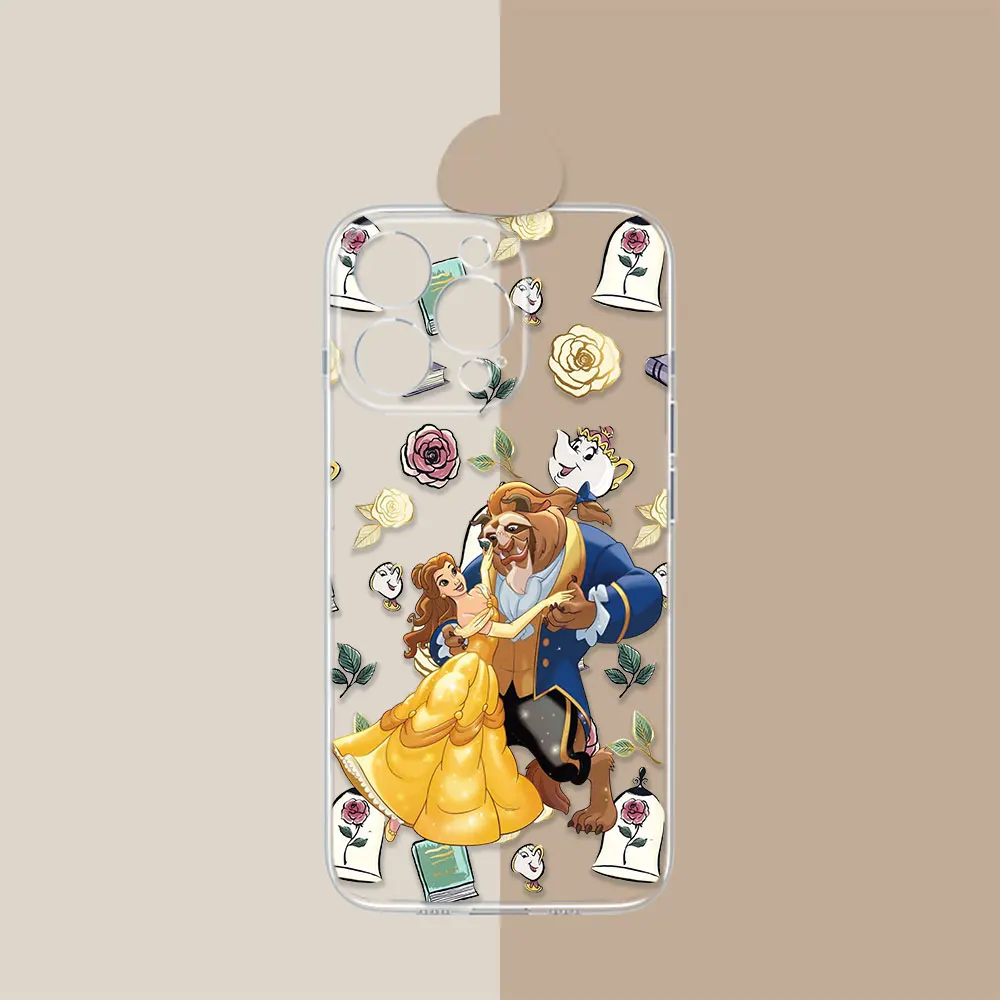 حافظة الجمال والوحش لهاتف سامسونج جالاكسي S25Ultra S24 S23 S22 S21 S25 Ultra S20 S10 Plus Fe 5G Coque غطاء هاتف شفاف #2