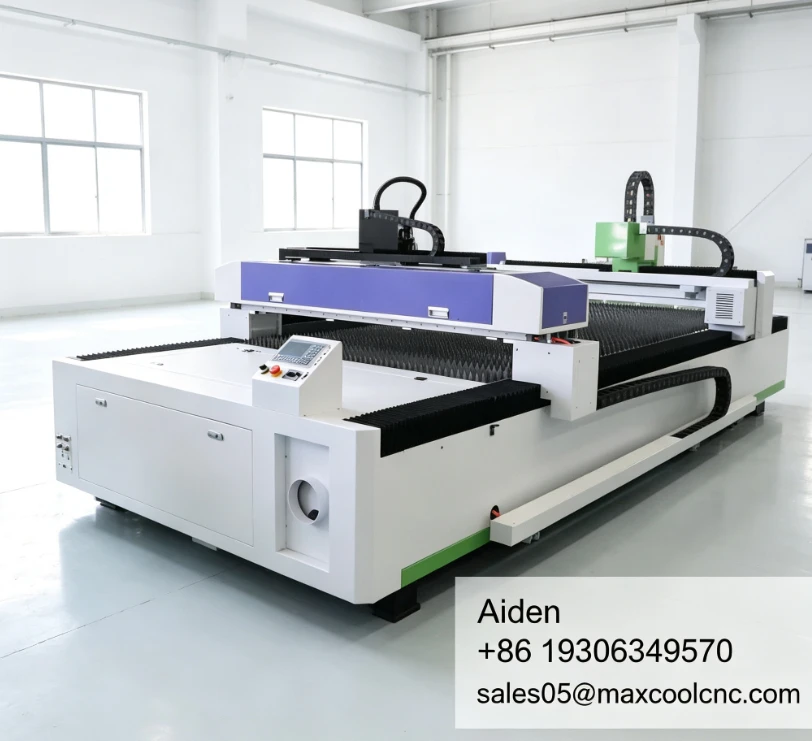 Machine de découpe laser Maxcool Economy 3015 Mix 1500x3000mm, découpeuse CNC à fibre et CO2 pour acier inoxydable et acrylique