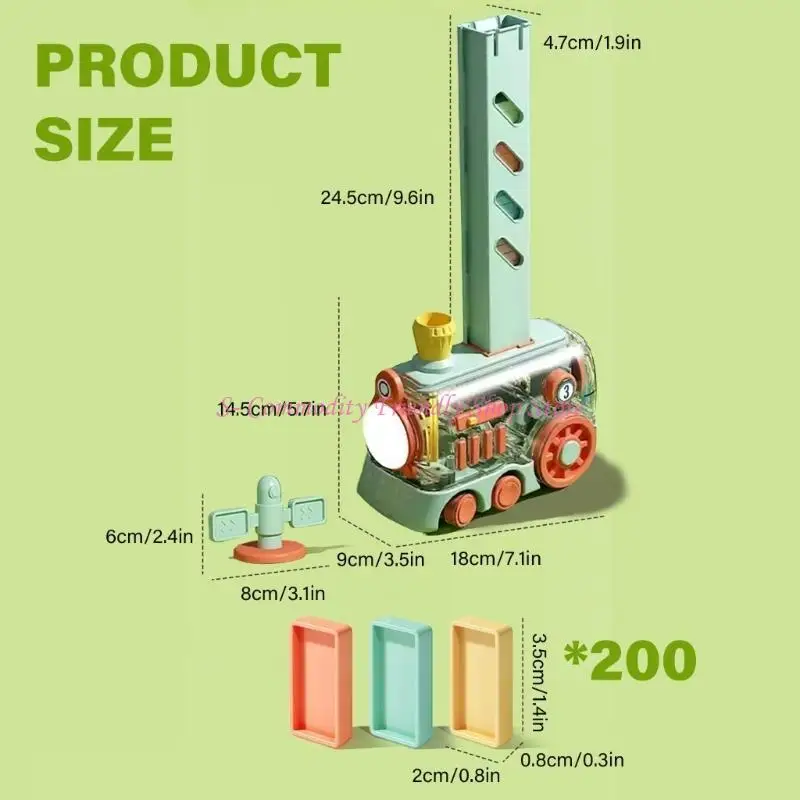 85AE Trem Dominó Automático Coleção Fácil Dominó para configurar e derrubar a reação cadeia do jogo telha para meninos