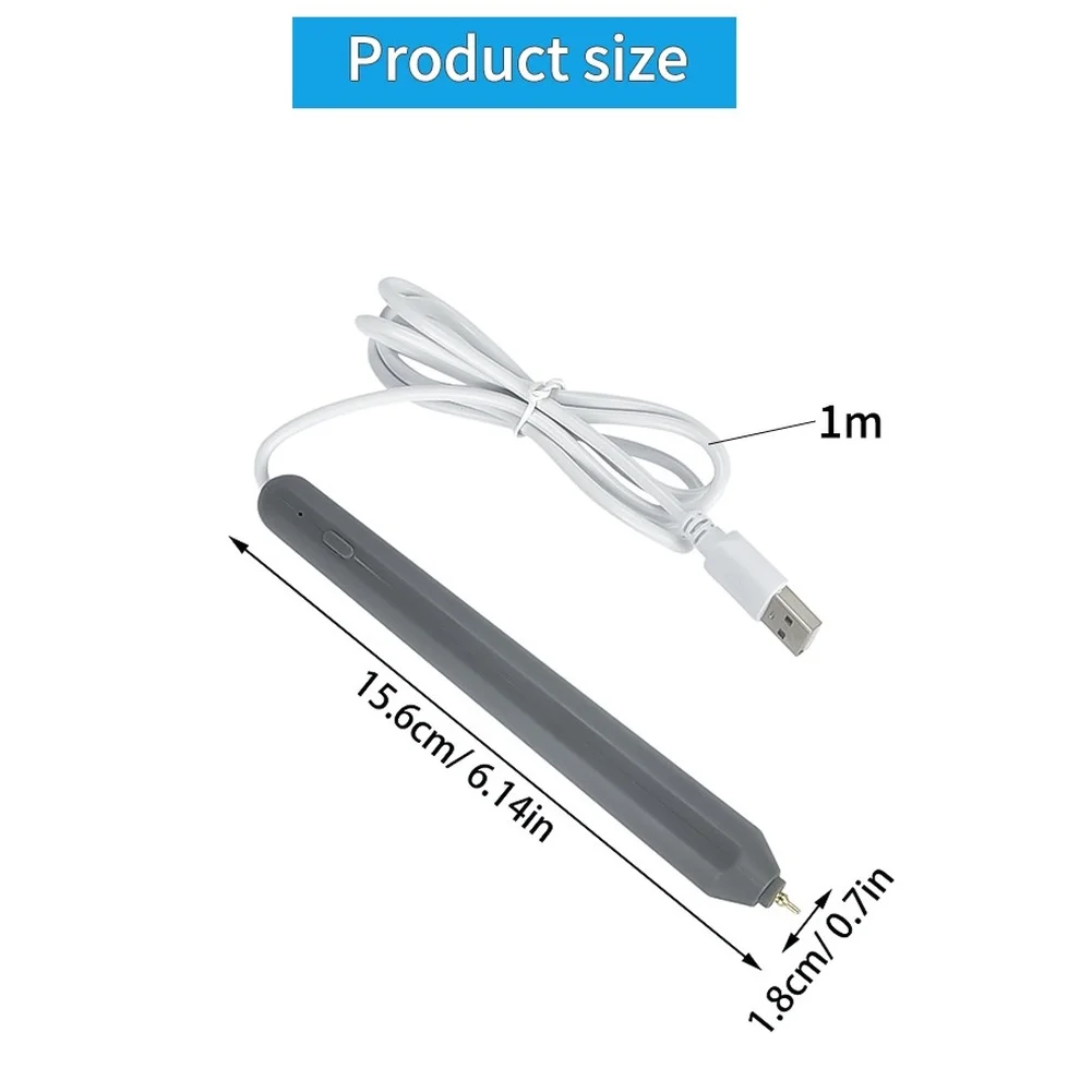 USB Hot Stamping Pen With 4 Replaceable Tips Gold Silver Foil Heating Tool For DIY Card For Scrapbook Fabric Leather Craft