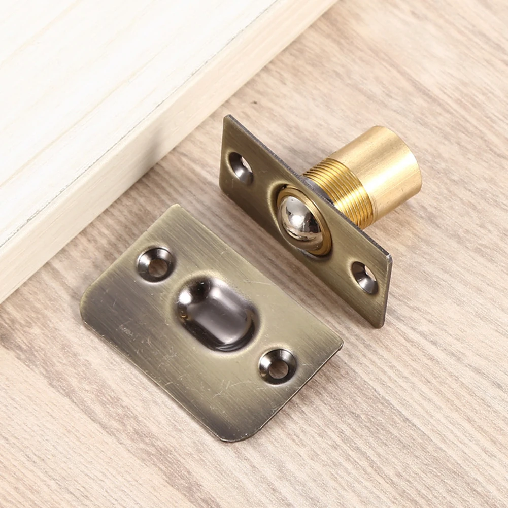 قفل باب خشبي غير مرئي محمل بنابض قابل للتعديل، مزلاج قفل كروي لإغلاق باب الخزانة الآمنة والخزانة