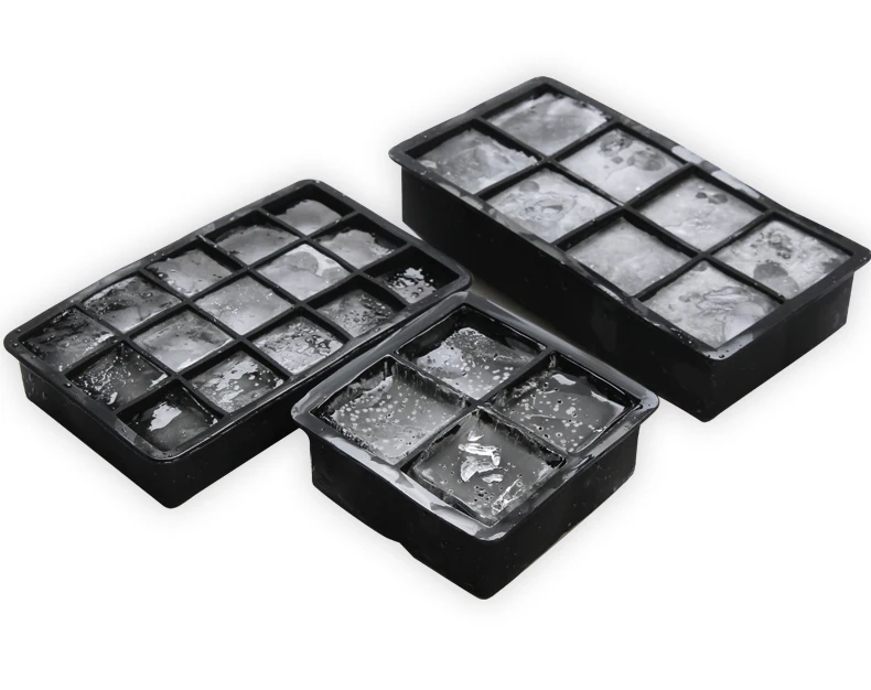 4/6/8/15 Grids Silica Gel Ice Cube Mold Large Square Ice Cube Ice Cube Mold DIY Ice Maker Cube Tray Ice Cube Tray