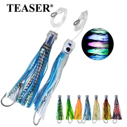 TEASER TR002 110g Deep Sea UV Trolling Fishing Bait Big Game Marlin Tuna Fishing Lure Portable Bionic Squid Octopus Soft Lure