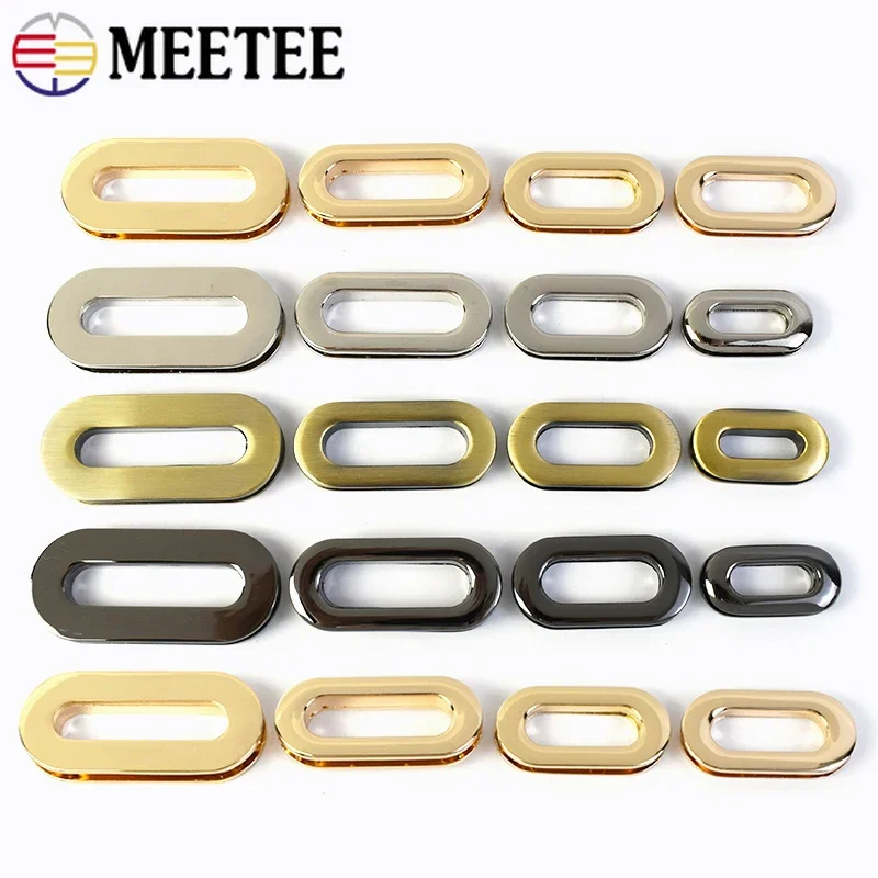 4/10/20Pcs Metal Oval Eyelets Buckle with Grommets Eyelet Clasp Screw Leather Bag Decoration Rings Hook Clothes Shoes Accessory