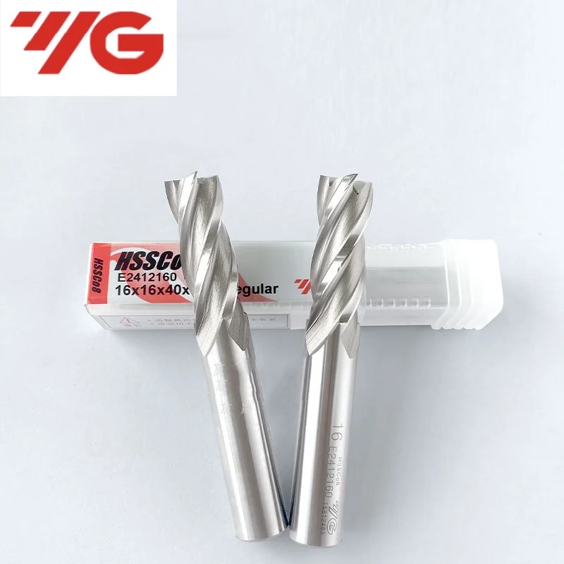 Imagem -04 - Moinho Flat End Hss-co Haste Redonda Flauta Fresa Espiral Ferramentas Cnc Router Bit E2401 E2412 D2.0-d20 1pc Yg1 M42