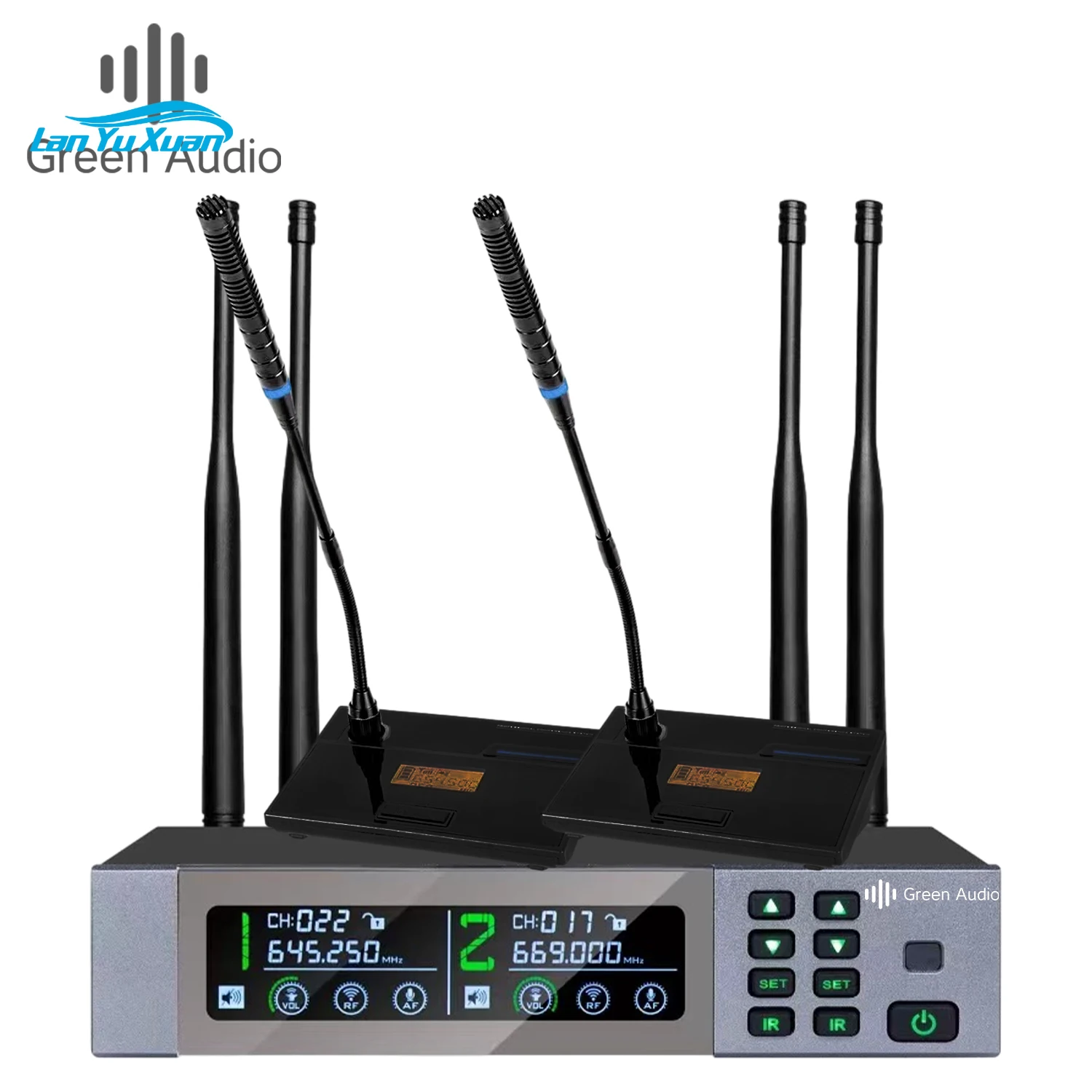 

GAW-V1633 High quality 2 channel wireless microphone system for DJ party stage church performance