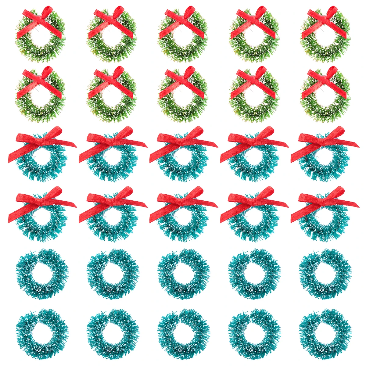 

30Pcs Christmas Wreath Decoration Sisal Silk Mini Wreath Crafts Hanging Ornaments Christmas Wreaths Wreaths Decoration