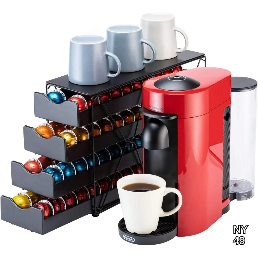 

4-Tier Coffee Pod Organizer for Nespresso Vertuo Capsules, 80-Pod Capacity, Space-Saving Design
