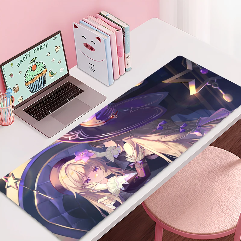 Mousepad Large Honkai: Star Rail Herta Office Computer Desk Mat Keyboard Mouse Pad Cushion Non-slip Deskpad PC HD Anime Mousepad