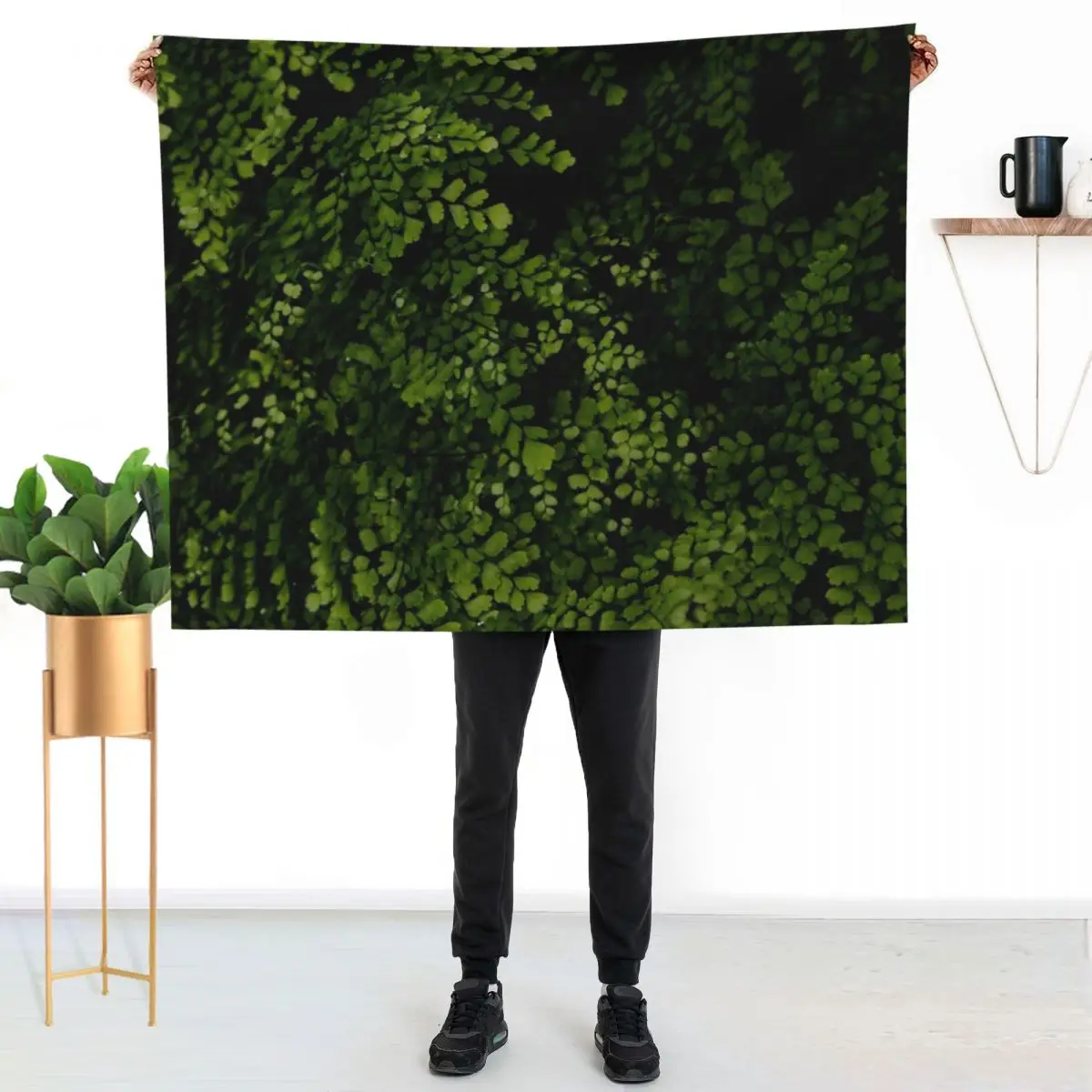 

Small leaves. Throw Blanket Machine Washable Soft Warm Blanket