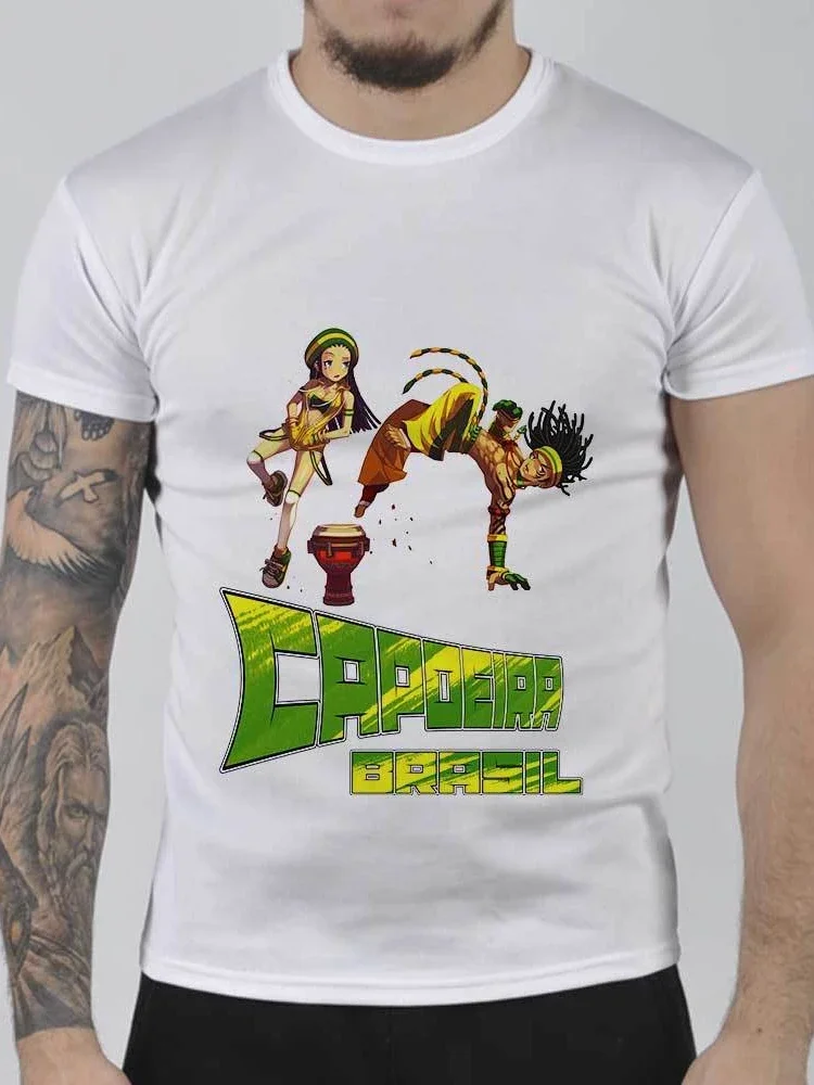 Funny Cartoon Artwork Brazilian Capoeira Techniques T-Shirt.New S-5XL Summer Cotton Short Sleeve O-Neck Unisex T Shirt harajuku