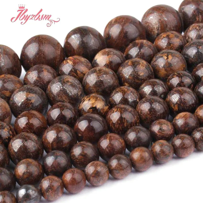 Natural Brown Bronzite Round Beads Loose Spacer Stone Beads Strand 15Inches 6/8/10/12MM For DIY Necklace Bracelet Jewelry Making