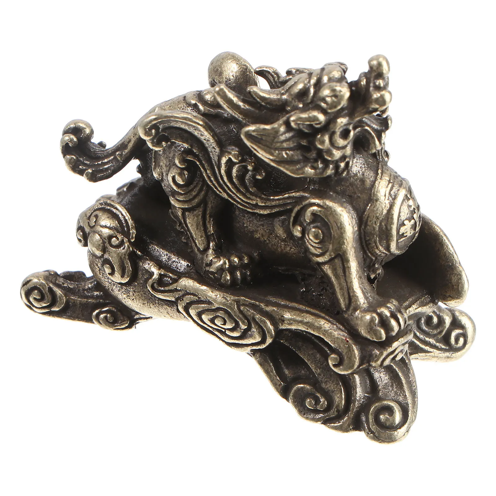 

1Pcs Brass Kylin Statue Feng Shui Ornament Exquisite Home Decor Protection Wealth Improvement Long Lasting Gift