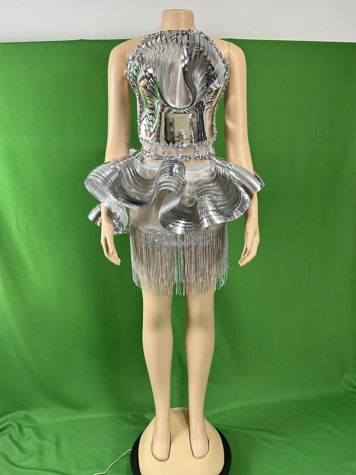 

Women Shining Sleeveless Sexy Sequins Birthday Party Nightclub Stage Dress DJ DS Gogo See Through Drag Queen Outfits 2025