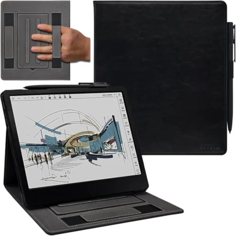 

Чехол-подставка для планшетов Onyx Boox Note Air 5 C/Note Air 4 C/Air 3 C (выпуск 2025/2024) из премиальной искусственной кожи с функцией автоматического открытия/закрытия