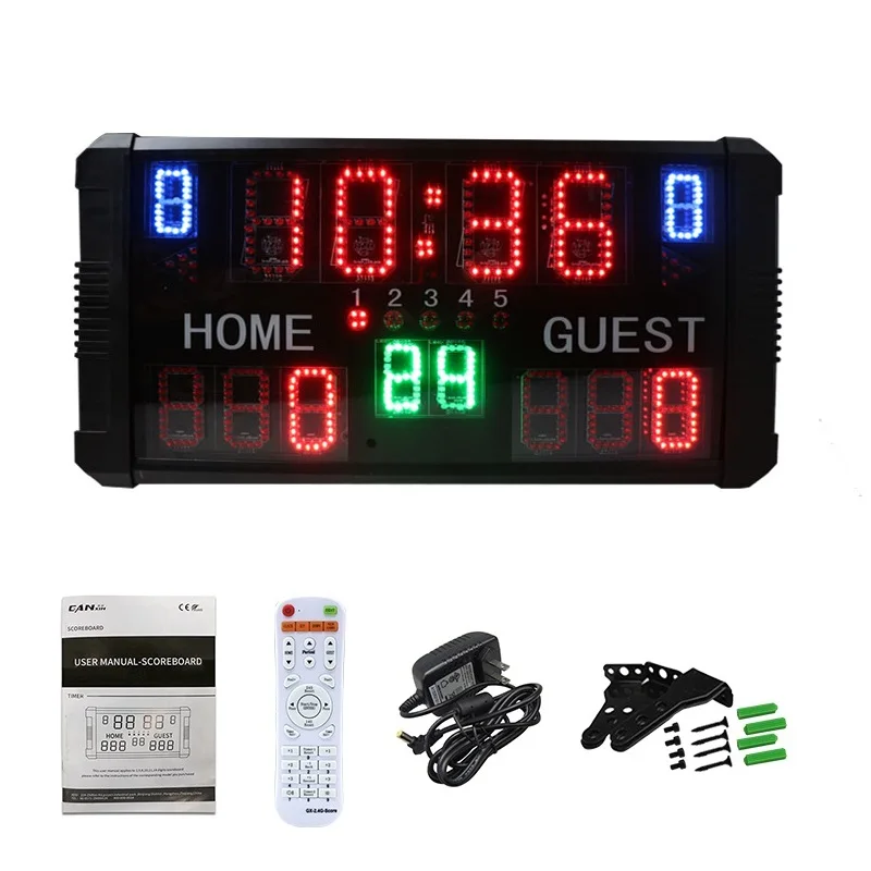 Outdoor Visual Portable Digital Scoreboard With 24s Shot Clock Led Display Electronic Scoring Basketball Score Keeper Board