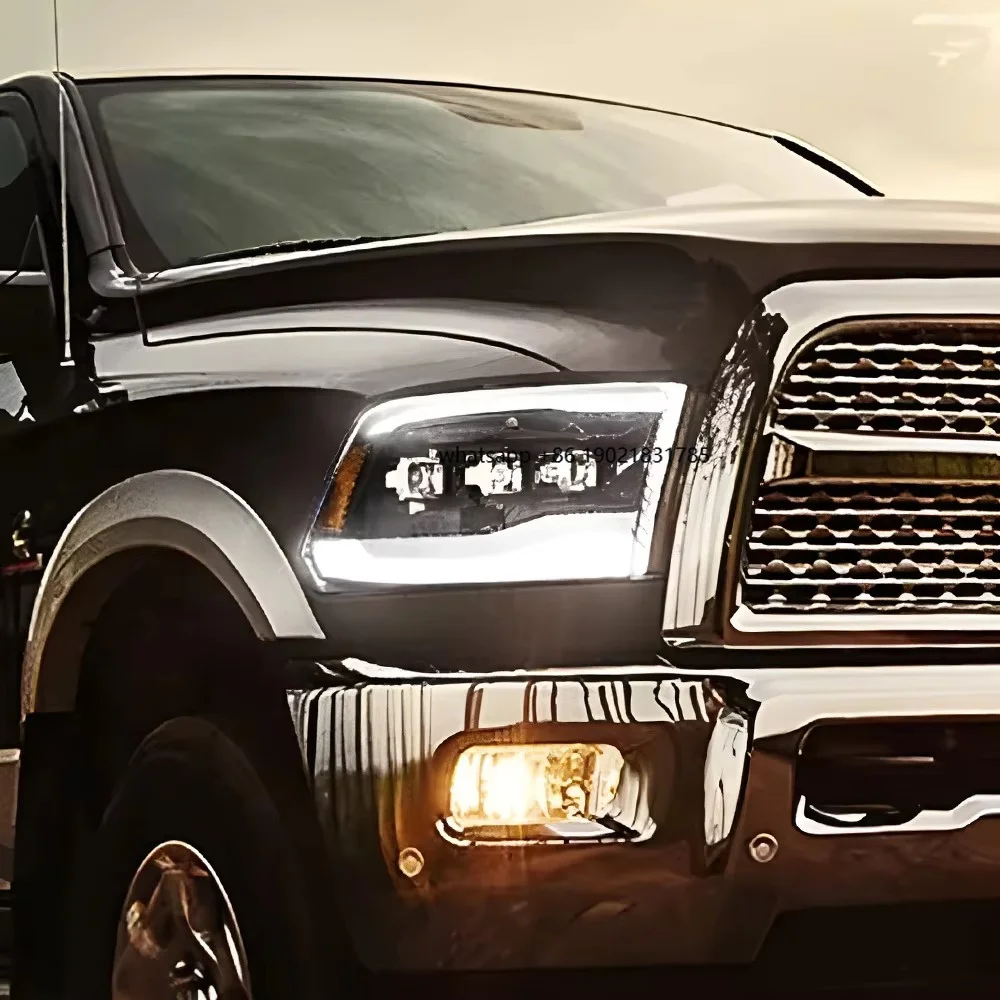 KGKB Car Front Lamps for  RAM 1500 2009-2018 LED Auto Headlights Assembly Upgrade Dynamic Projector Lens Tool Accessories