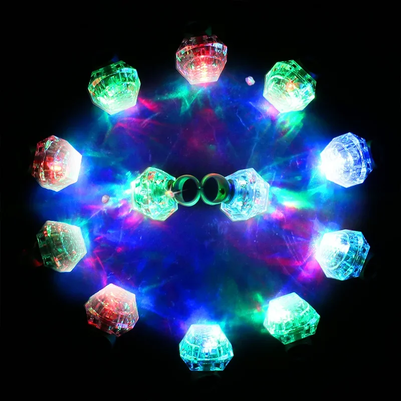 12-48PCS Diamond Light up Rings Led Flash Rings 3 Modes for Bachelorette Party Favors Bridal Shower Supplies Wedding Reception
