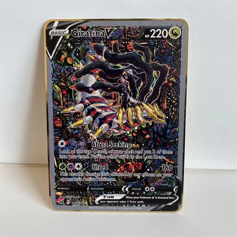 5/10Pcs wholesale DIY Pokemon Metal Cards Giratina Lugia Rayquaza VMAX English Pokémon Stainless Steel Game Collection Card