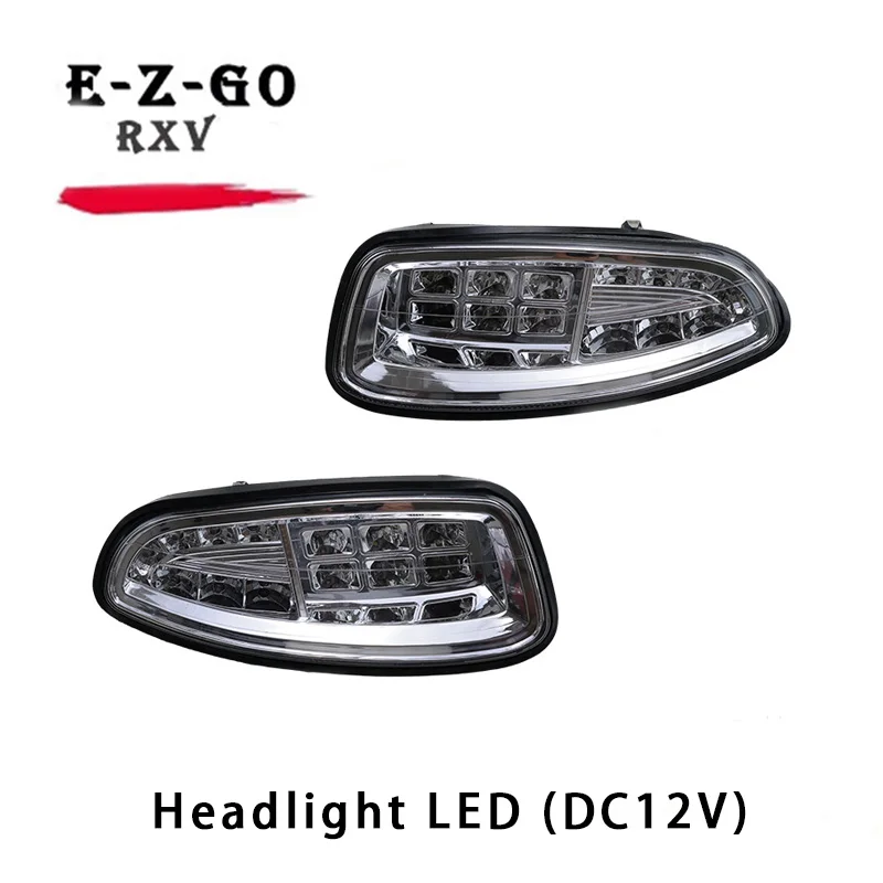 

Direct current 12V LED headlights compatible with Golf Cart EZGO RXV style head light original front light turn point signals