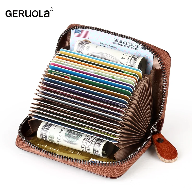 Card Wallet, Zipper Card Cases Holder for Men Women, RFID Blocking,Wallet, Compact Size