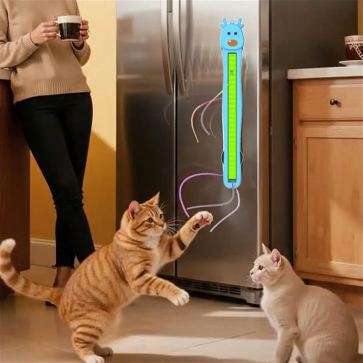 【SPECIAL OFFER】Auto Motion Flying Rope Cat Toy Door-Mounted Automatic Moving Enrichment Toy with Adjustable Motion Modes