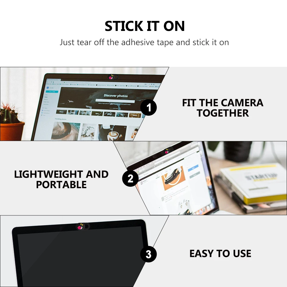 

3Pcs Webcam Privacy Cover Ultra Thin Laptop Slide Shield Protects Privacy Fits Most Devices Without