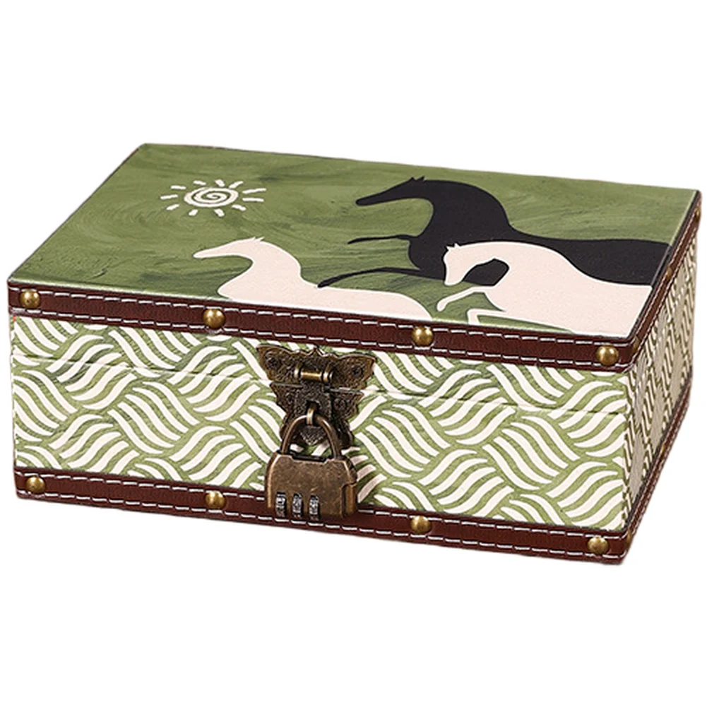 Vintage Wooden Storage Box With Leather Accents And Alloy Clasp New Chinese Style Organizer For Home Office Jewelry Keeping