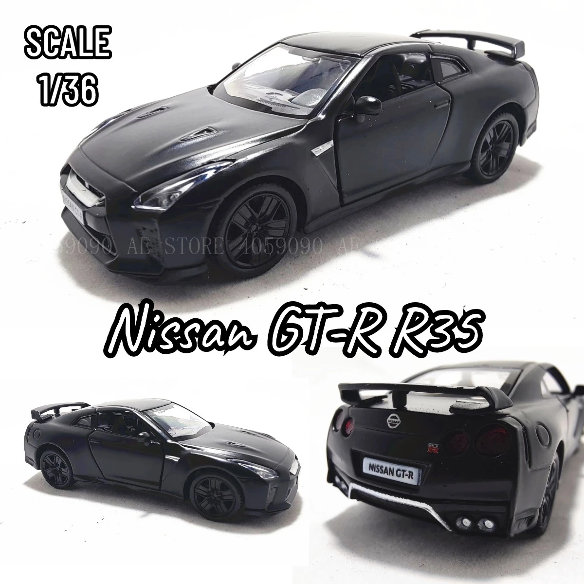 1:36 Nissan GT-R R35 Car Model Replica Scale Metal Miniature Art Home Decor Hobby Lifestyle Xmas Kid Gift Toy Collection