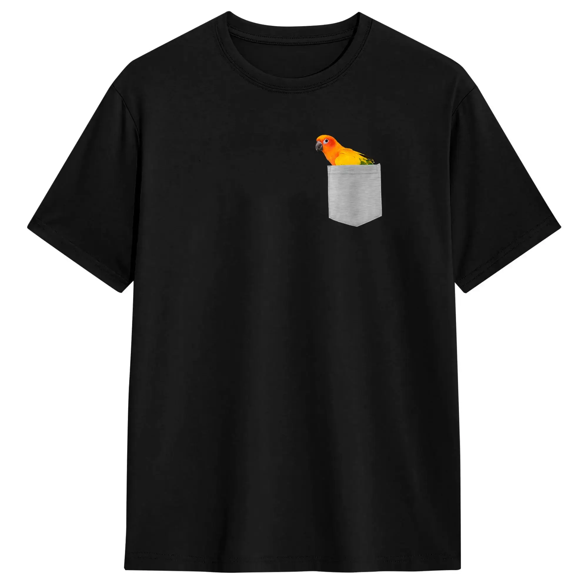 Men T-Shirt Animal in Your Pocket Sun Conure Parrot Fashion Cotton Tees Short Sleeve  T Shirts Round Neck Clothing 4XL 5XL 6XL