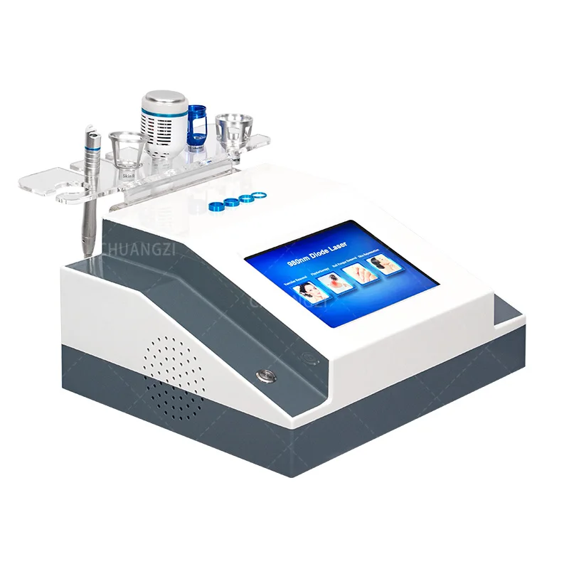5 in 1 980nm ไดโอดเลเซอร์ Vascular Removal เล็บเชื้อราเครื่องกําจัดกายภาพบําบัด Spider Vein Treatment อุปกรณ์