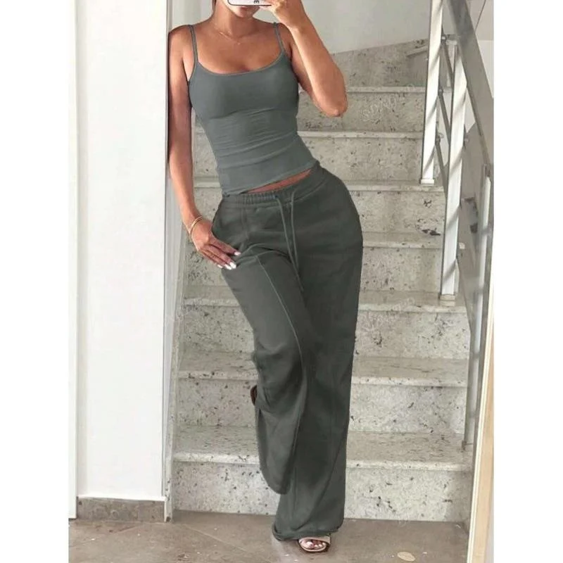 

Комплект спортивного жилета и брюк с ремешком через плечо, новая повседневная осенняя одежда Seven Sve, длина, без бренда