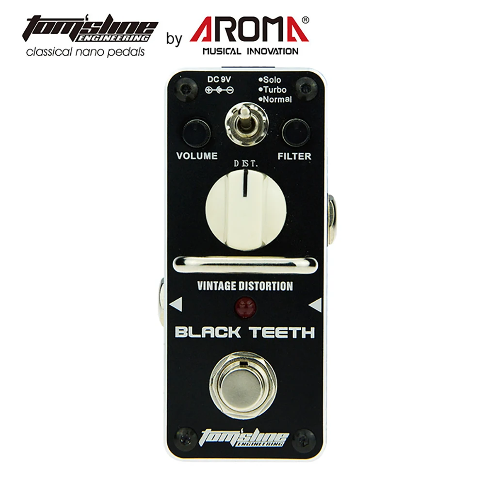 AROMA ABT-3 BLACK TEETH Vintage Guitar Distortion Pedal Mini Analogue Effect True Bypass Distortion Guitar Pedal Effect