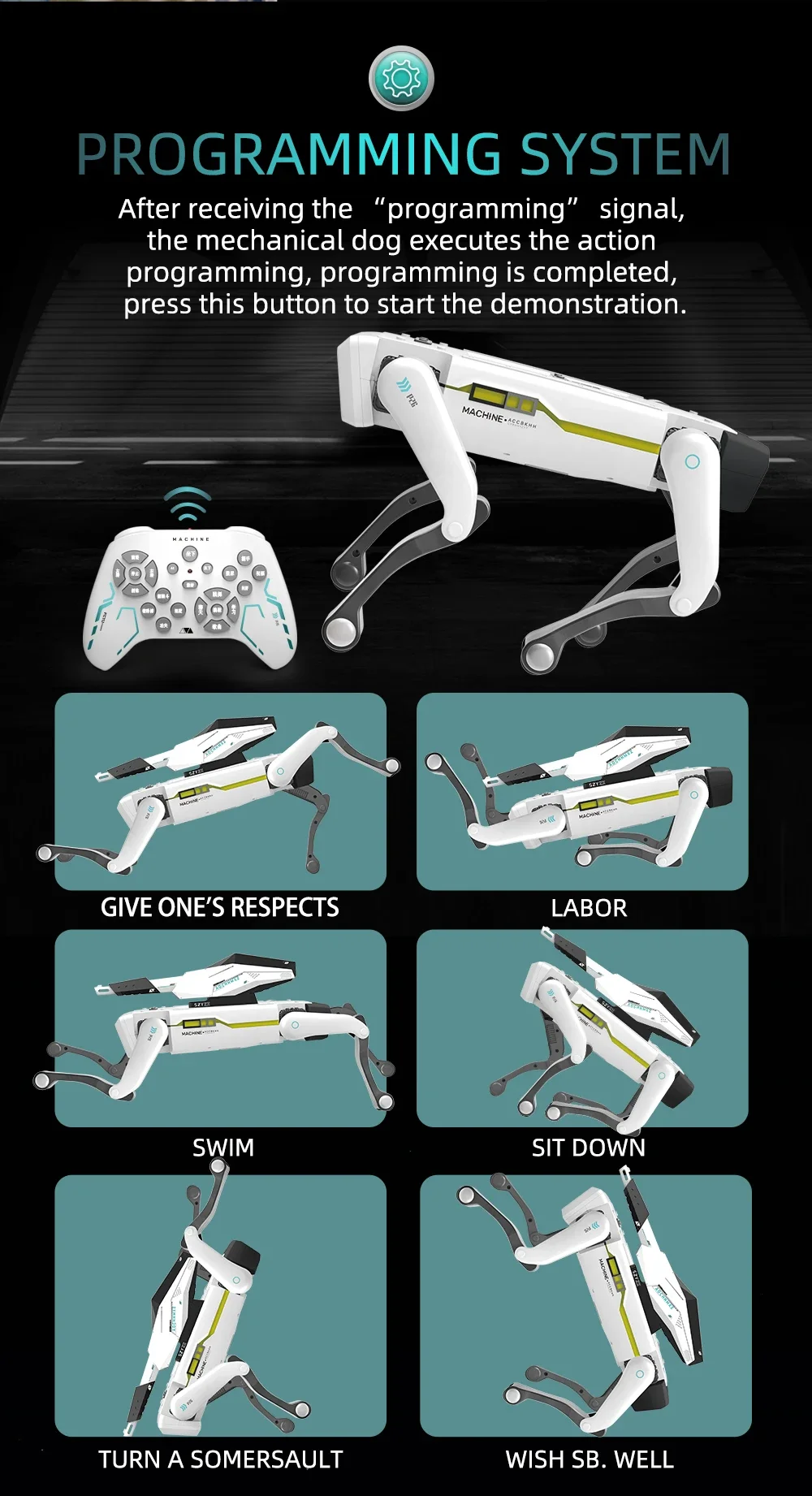 Mouvements du chien robot