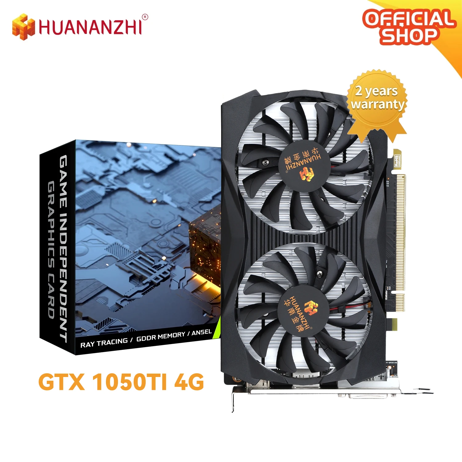 

Видеокарта HUANANZHI GTX 1050TI 4G, 128 бит GDDR5 HDMI-совместимая с DP DVI GPU