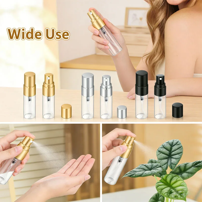 5/10 Stück leere 2–10 ml Mini-Glas-Parfüm-Sprühflaschen, nachfüllbar, Feinnebel-Sprühflasche, Probenbehälter für Toner, ätherisches Öl – Detail 7