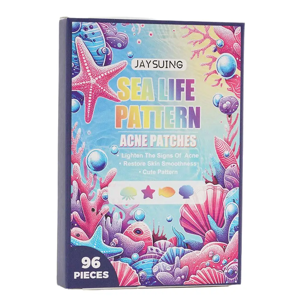 Ocean série rosto patches, 96pcs, bonito, para o rosto, Contém ácido salicílico, óleo da árvore do chá