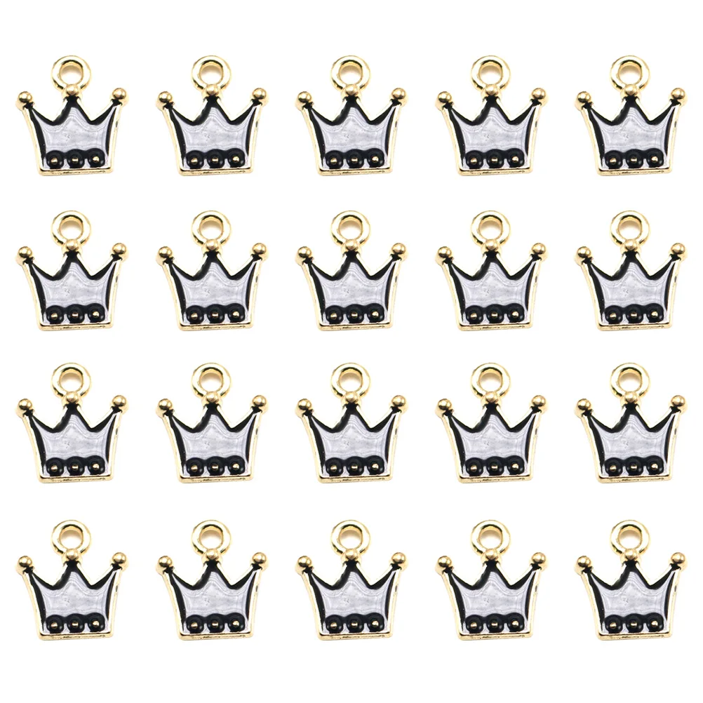 

20 PCS Crown Earrings Jewelry Embellishment Small Charms for Making Colorful Cellphone Decorative Accessories Bracelets