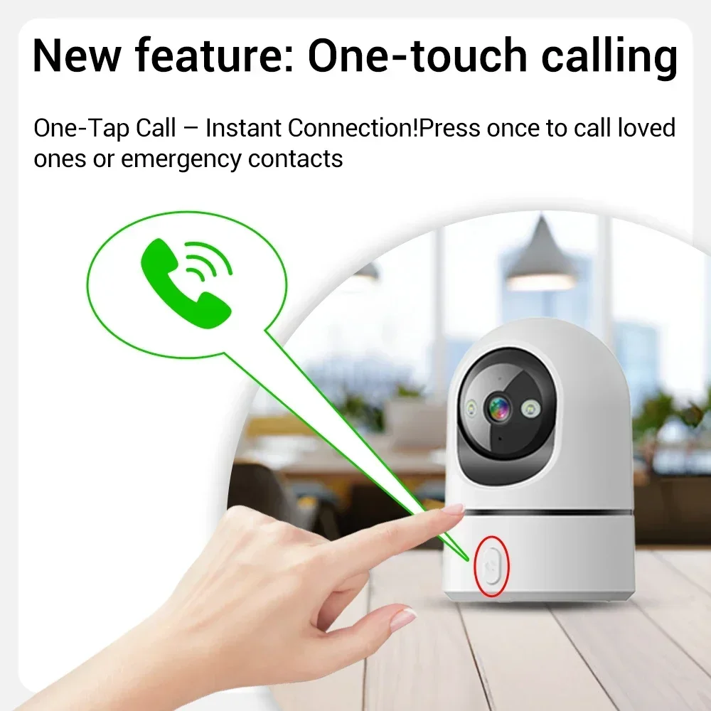 5MP WiFi Indoor Baby Monitor Security Camera | One-Touch Call | Color Night Vision | Human Tracking | 355° PTZ