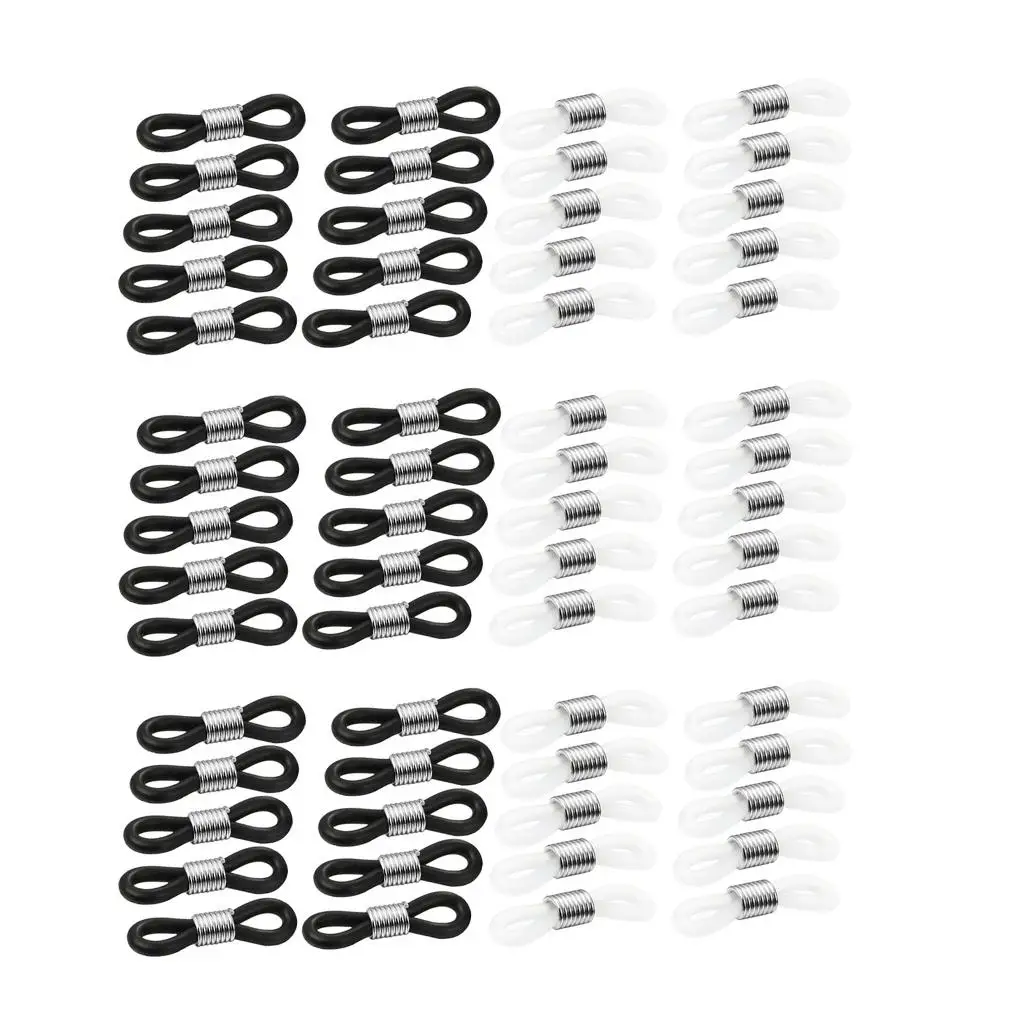 60pcs Chain Loop Ends Eye Glasses Spectacle black and white